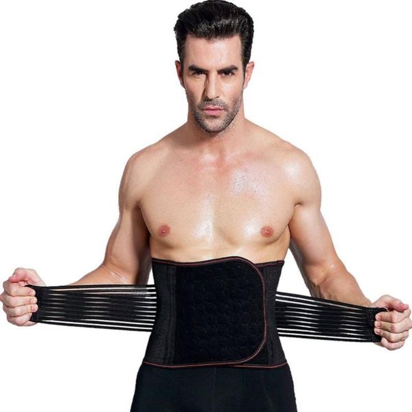

men body shaper corset abdomen tummy control waist trainer cincher fat burning girdle slimming belly belt for male support, Black;gray