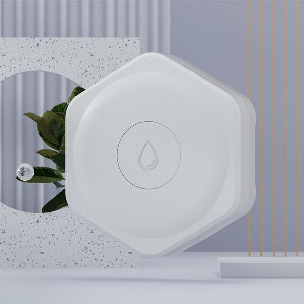 

smart home control zigbee flood sensor water leak detector tank full linkage alarm life app tuya google remote monitoring