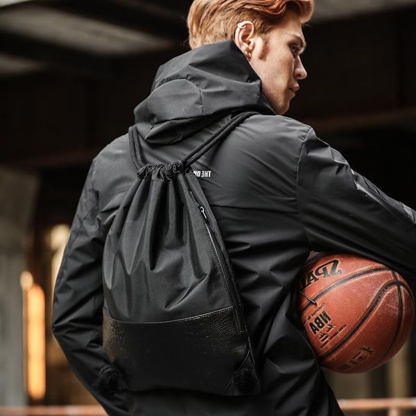 

simple drawstring male sports lightweight bag outdoor female pocket backpack training school fitness log lfaks