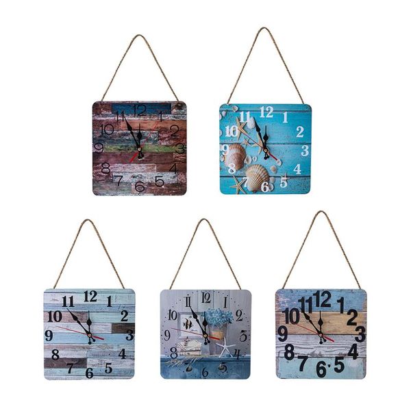 

industrial designed american style hanging clock square mute wall retro art vintage clocks living room home decor