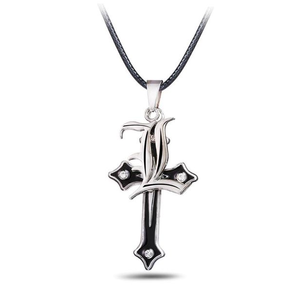 

pendant necklaces 12pcs/lot death note silver plated black 1 necklace smart anime fashion cosplay accessories