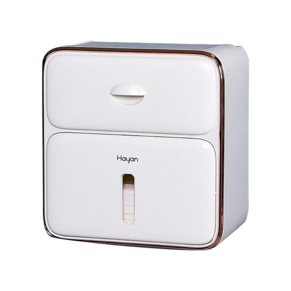 

tissue boxes & napkins 1pc double-layer box toilet case punching-storage white