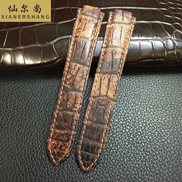 

watch bands retro alligator band custom ballon bleu de strap 14mm 16mm 18mm 20mm 22mm luxury crocodile watchbands genuine leather belt, Black;brown