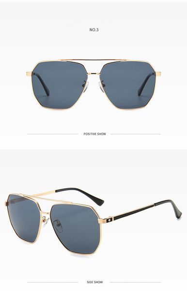 

2021 fashion classic sunglasses brand design polarized men women sun glasses metal frame lenses, White;black
