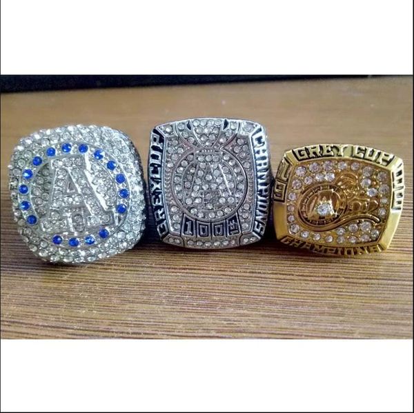 

ball games toronto argonaut alloy diamond champion ring male fan suit size 11, 3 pieces, Golden;silver