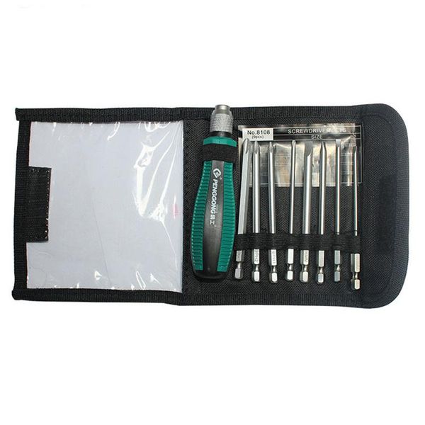 

screwdriver set multi-bit slotted crossed head kit hardware repair tools 9pcs precision home screw hand