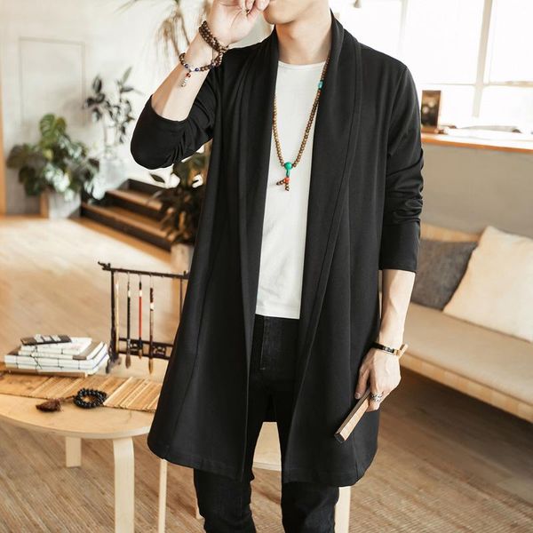 

men's trench coats chinese style windbreaker fashion outwear coat, Tan;black