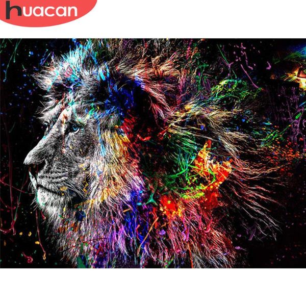 

diamond painting huacan full square/round drill lion 5d diy embroidery animal mosaic picture wall art decor