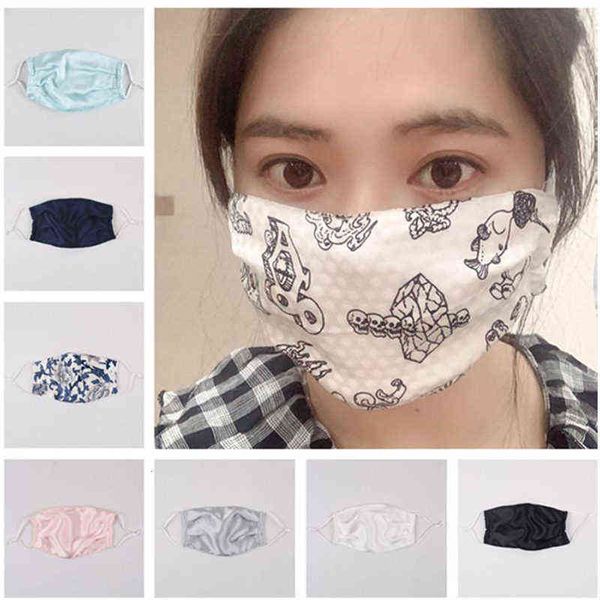 

fashion silk face mask floral print dustproof sun-resistant s women summer thin mouth muffle soft washable breathable