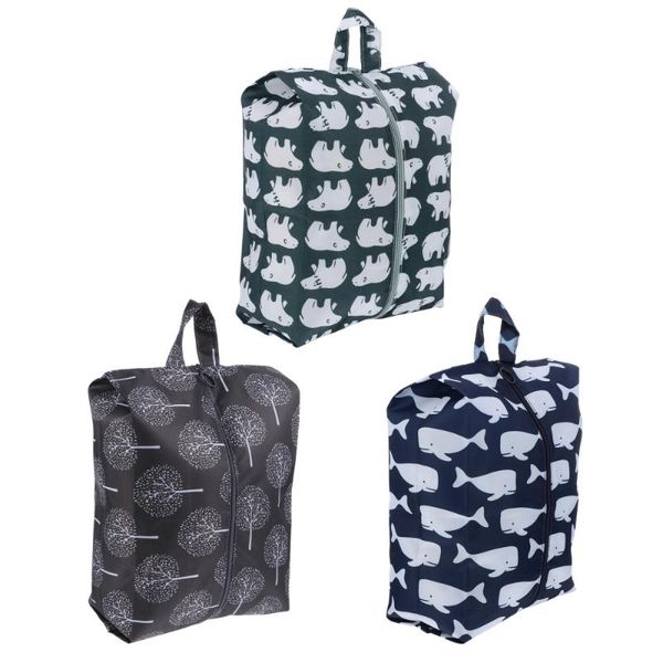 

storage bags 3 pcs foldable shoes bag useful zippered organizing pouch