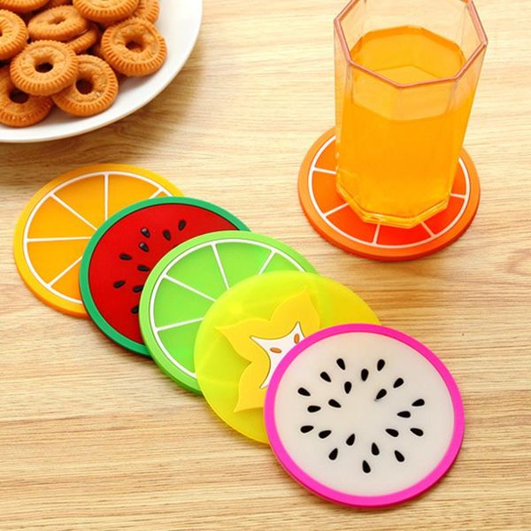 

1/2/5pcs silicone placemat bowl drink coasters cup drinks holder mat tableware colorful fruit placematfordiningtable mats & pads