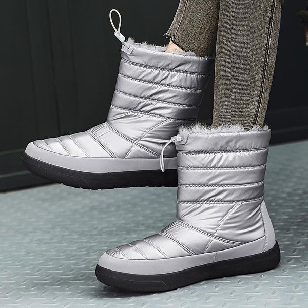 

boots women's snow waterproof and cotton high-shoes fashion warm cold, Black