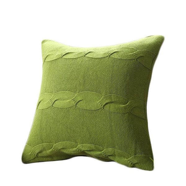 

cotton acrylic cushion cases knitting pillow case sofa car office decoration cover,45x45cm avocado green cushion/decorative