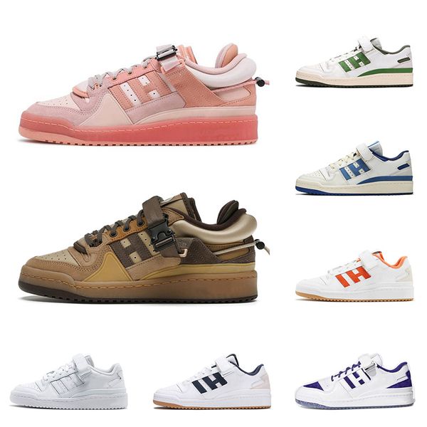 

2022 arrival casual shoes platform flat bad bunny forum low mens women donovan mitchel x collegiate purplehalo true orange sneakers designer, Black