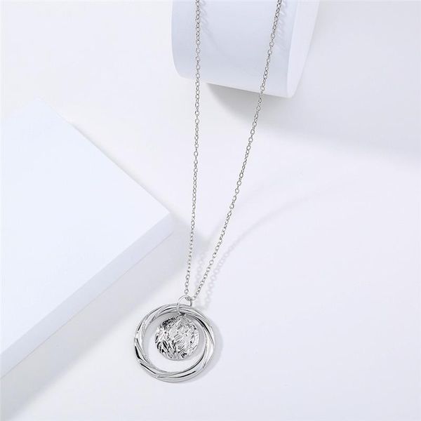 

pendant necklaces trendy unique creative flame burning texture necklace silver color men's couples jewelry accessories gifts