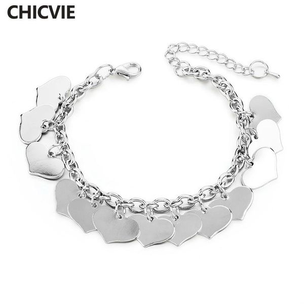 

link, chain chicvie sell gold heart adjustable bracelets & bangles for women jewelry friendship bracelet sbr160325, Black