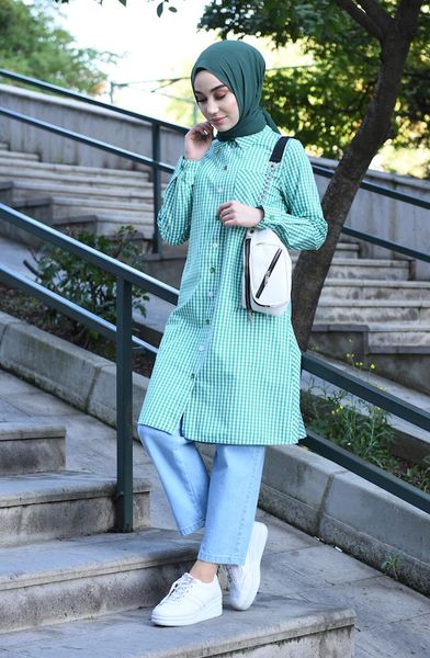 

women's blouses & shirts minahill buttoned plaid tunic green 8017-01, White