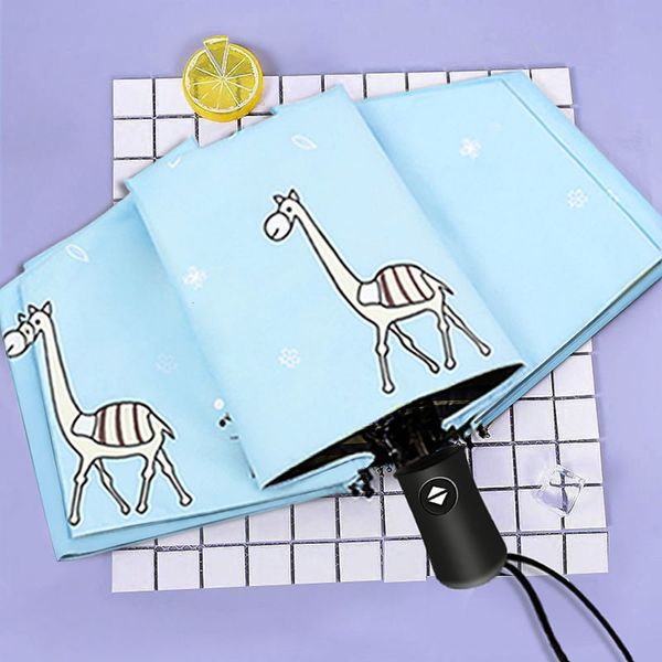 

manual bold folding three fold umbrella xiaolu sunny rain automatic sunshade