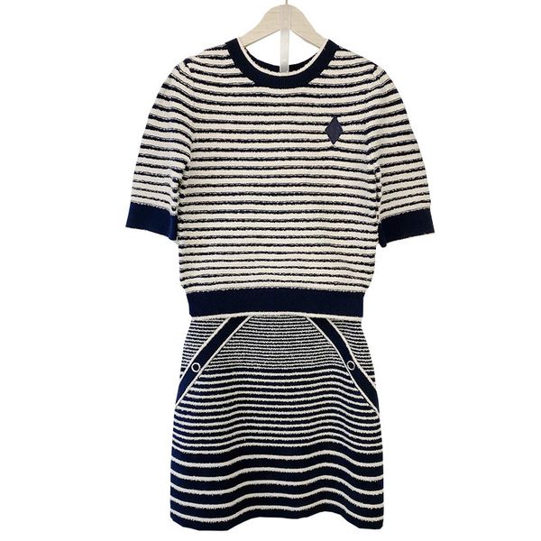 

dsigners fadan  family early autumn new women's wear black and white stripe contrast short sleeve sweater women's mohair sweater, White;black