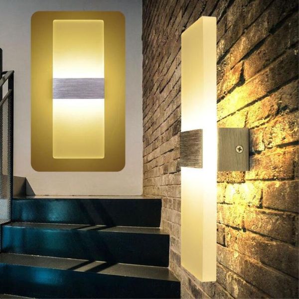 

wall lamp led indoor lamps acrylic art light modern stair deco sconce home living room bedroom bedside luminaire
