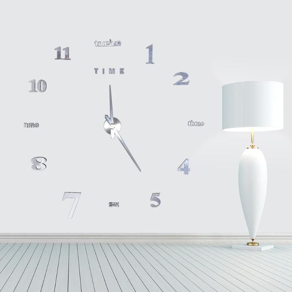 

wall clocks 3d clock modern diy large kit mirror surface sticker for home office room