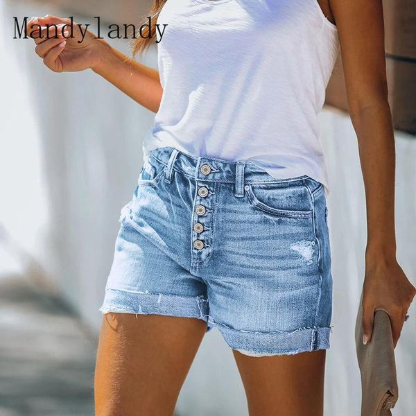 

women's shorts mandylandy denim summer single-breasted mid waist straight womens casual solid color pocket stitching, White;black