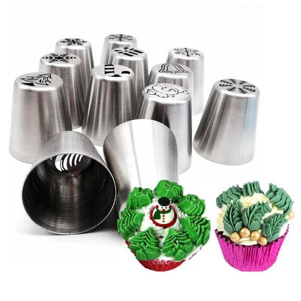 

baking & pastry tools 29pcs/set russian flower icing piping nozzles stainless steel cream tips bag cupcake cake decorating tool
