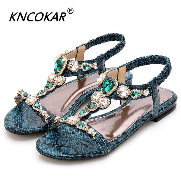 

summer fund of clip-toed beach shoe ethical wind water drills beaded flat bottom snake grain bohemian big yard sandals, Black