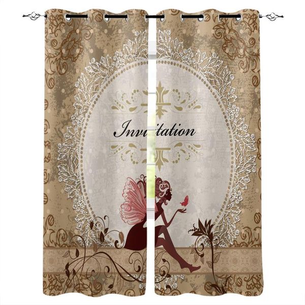 

curtain & drapes butterfly girl flowers retro window curtains living room bedroom kitchen for children treatment