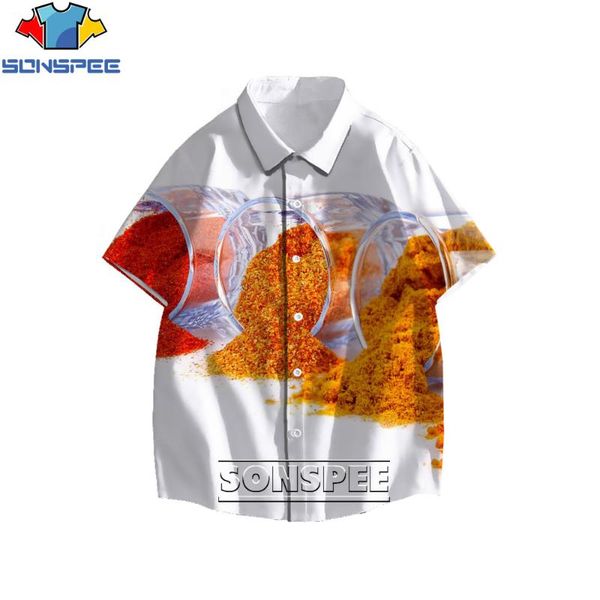 

men's casual shirts sonspee men woman hawaiian shirt 3d chili powder pepper funny trendy fashion breathable summer s-6xl, White;black