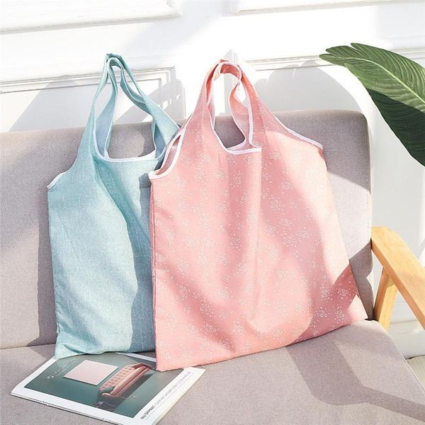 

shopping bags folding bag eco reusable portable shoulder snap-on handbag travel grocery fruit vegetable tote