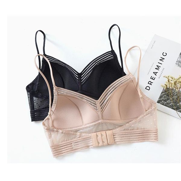 

yoga outfit beauty back bra women wireless u-shape big backless underwear gather push up lingerie seamless bralette mesh