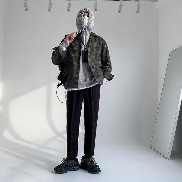 

men's jackets cowboy couple casual jacket fashion korean harajuku puffer tactical vintage army chaquetas hombre mens clothing eg50jc, Black;brown