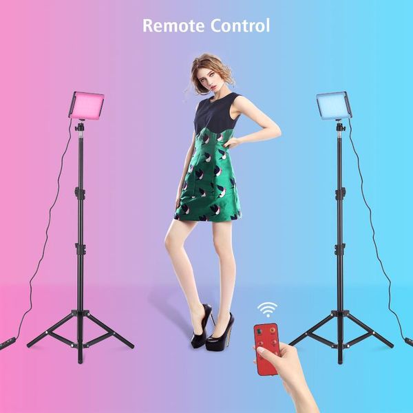 

flash heads 2 packs rgb led pography light video lights sence mode 2500-6500k with adjustable tripod remote control for po