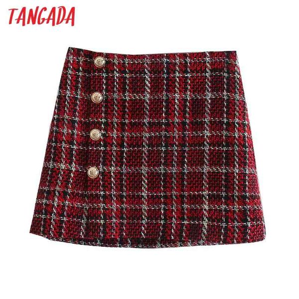 

autumn winter women red tweed skirts faldas mujer zipper female mini skirt 3l26 210416, Black