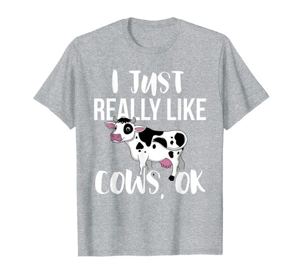 

i just really like cows ok - rancher farmer t-shirt, White;black