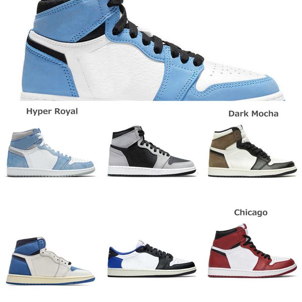 

2021 mens basketball shoes 1s jumpman 1 hyper royal dark mocha university blue digital pink obsidian women sport sneaker trainernybt