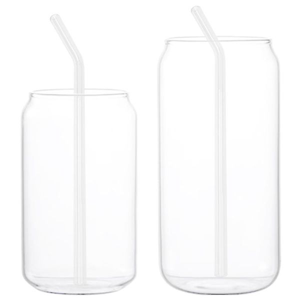 

mugs 1 set straw glass water cup lovers cups transparent containers