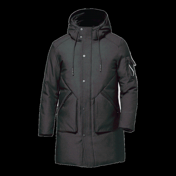 

men's down & parkas foldable windproof, waterproof, splashproof, middle-length, black slim man white duck jacket with hood