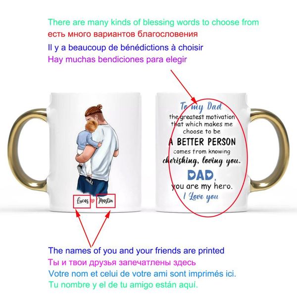

creative diy mug personalized coffee mugs father and son love forever white cup father's day christmas gift
