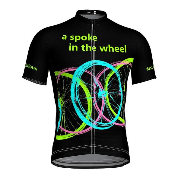 

2021 Men's Short Sleeve Cycling Jersey Summer Spandex Black Bike Top Mountain, Only jersey