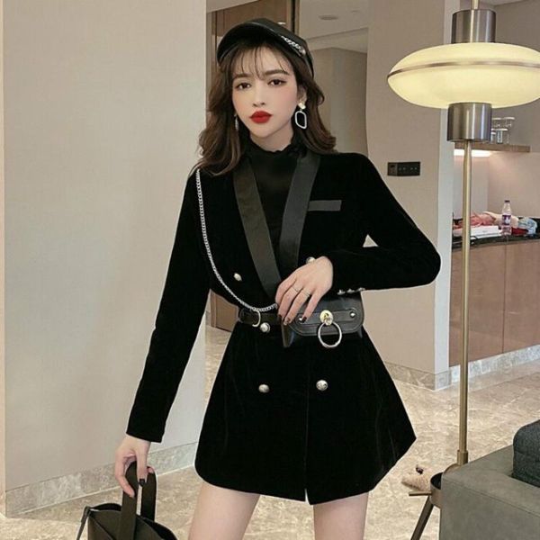 

py 2021 spring autumn winter women fashion casual ladies work wear nice jacket woman female ol black blazer women's suits & blazers, White;black
