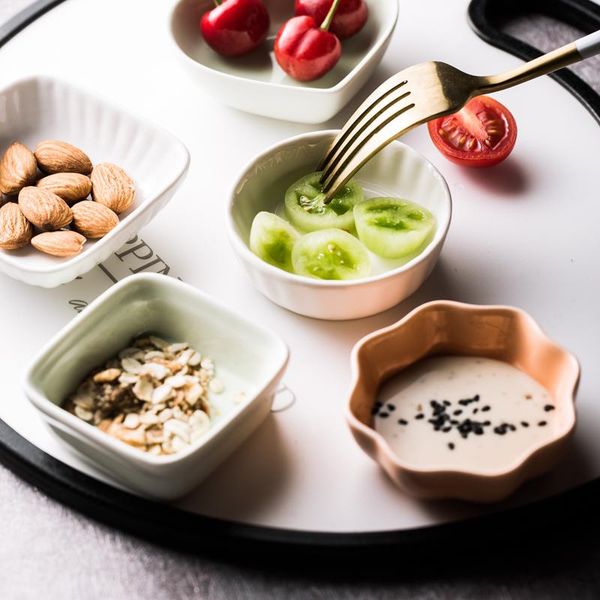 

dishes & plates saucer dressing mini home creative japanese ceramic dipping sauce vinegar salad tomato dish chopsticks flatware set