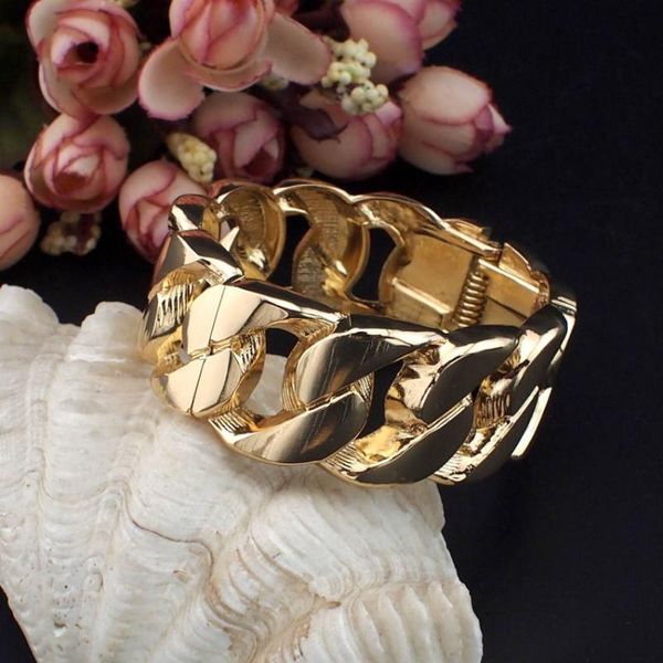 

bangle veemy fashion design alloy chain shape bracelet for women spring opened cuff bracelets punk style jewelry accessories, Black