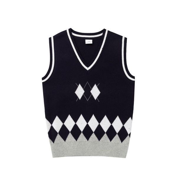 

waistcoat kids knitted vest sweater british style student school uniform teenage boy girl clothing cotton v neck coat knitwear, Camo