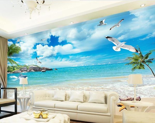 

wallpapers custom 3d wallpaper beach landscape wall decoration painting po