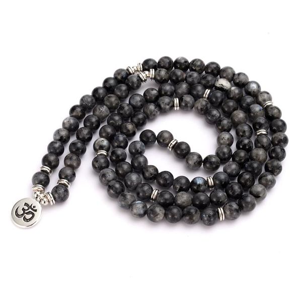 

tennis round labradorite om beaded multi layer wrap bracelets men sporty women yoga jewelry, Golden;silver