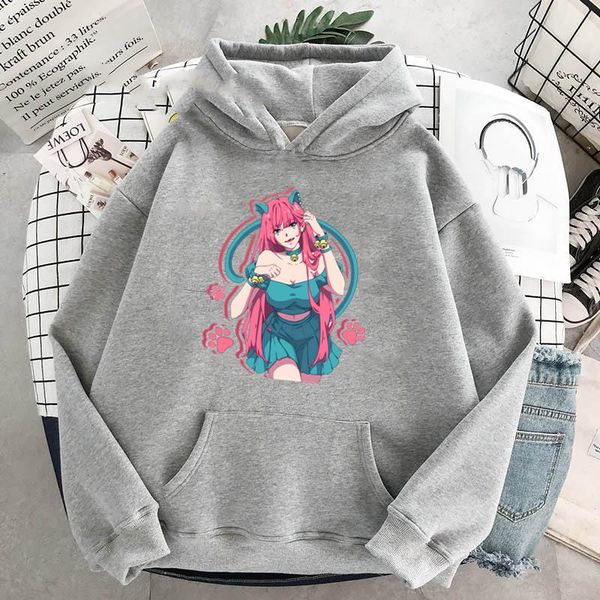 

women's hoodies & sweatshirts anime neko cat girl kawaii hoodie women oversized sweatshirt cute pullover girls spring school clothes lo, Black