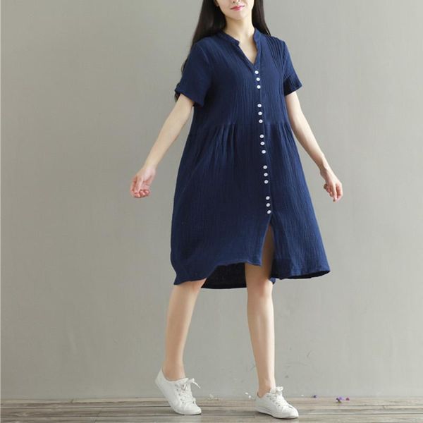 

maternity dresses pregnant women's dress v collar buttons gown short batwing sleeve formal restore ancient linen women outwear, White