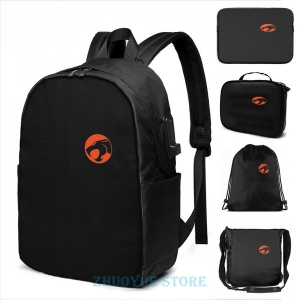 

backpack funny graphic print thundercats red & black little usb charge men school bags women cosmetic bag travel laptop